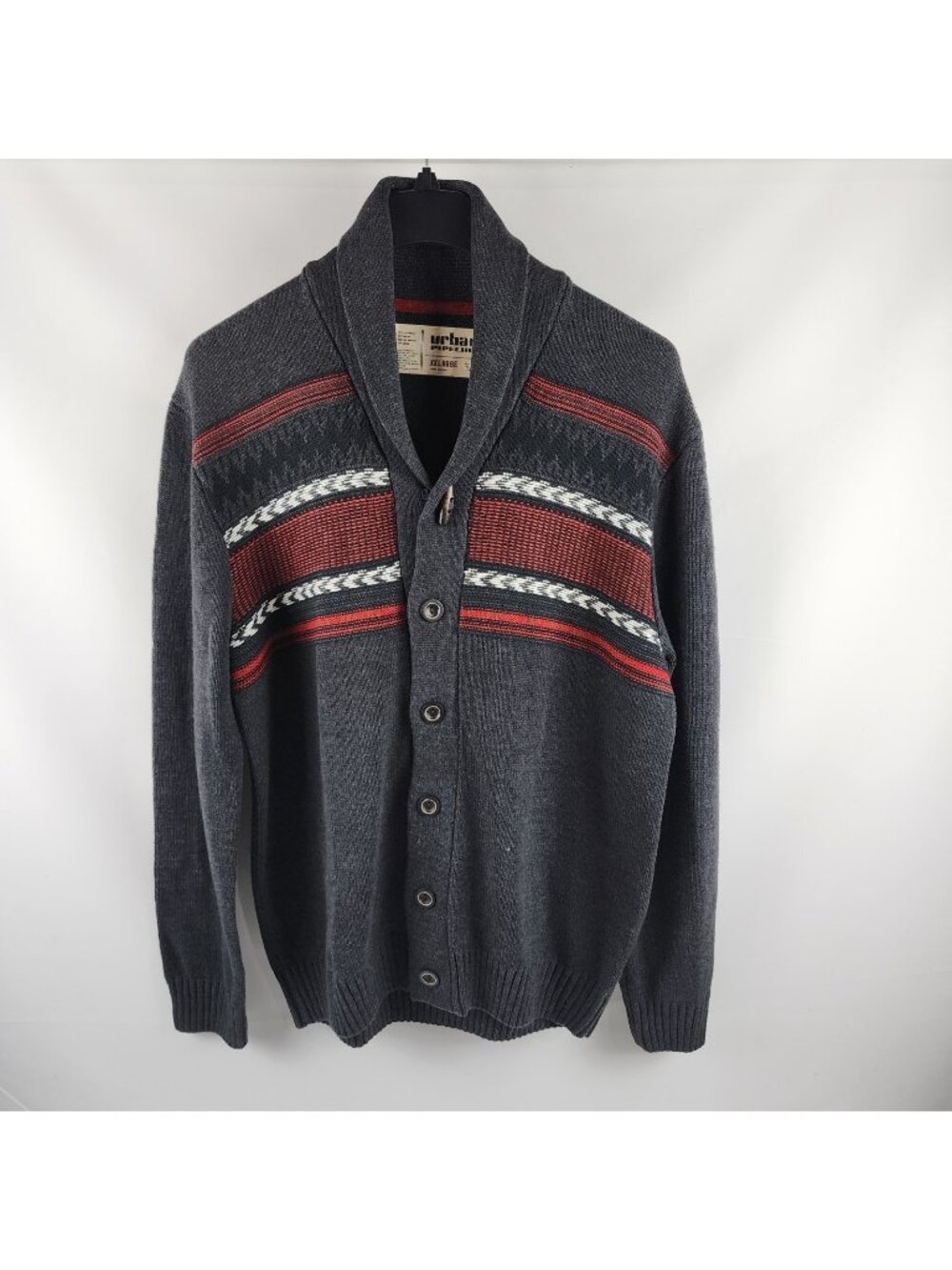 Urban Pipeline Sweater Mens XXL Gray Multi Grandpa Dad Cardigan